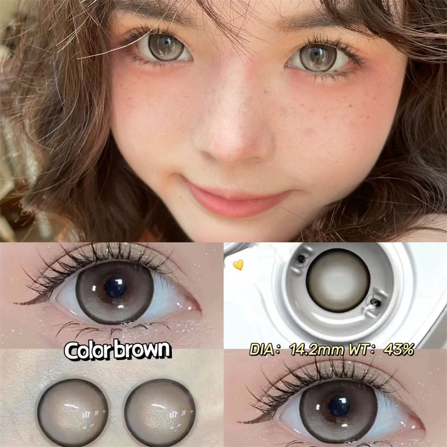 Morningcon Condensed Milk Coffee Colored Contact Lenses For Eyes Half Yearly 2pcs