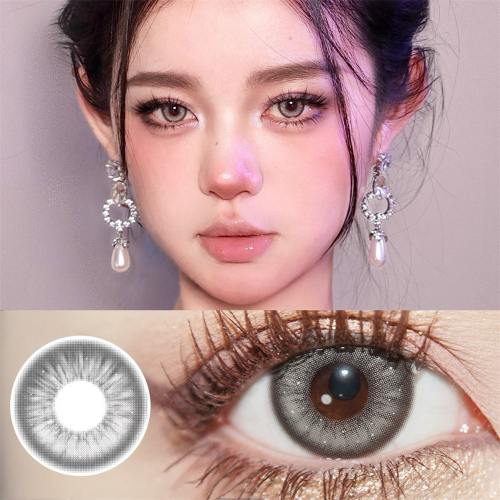 Morningcon Thai milk tea ash Colored Contact Lenses For Eyes Half Yearly 2pcs