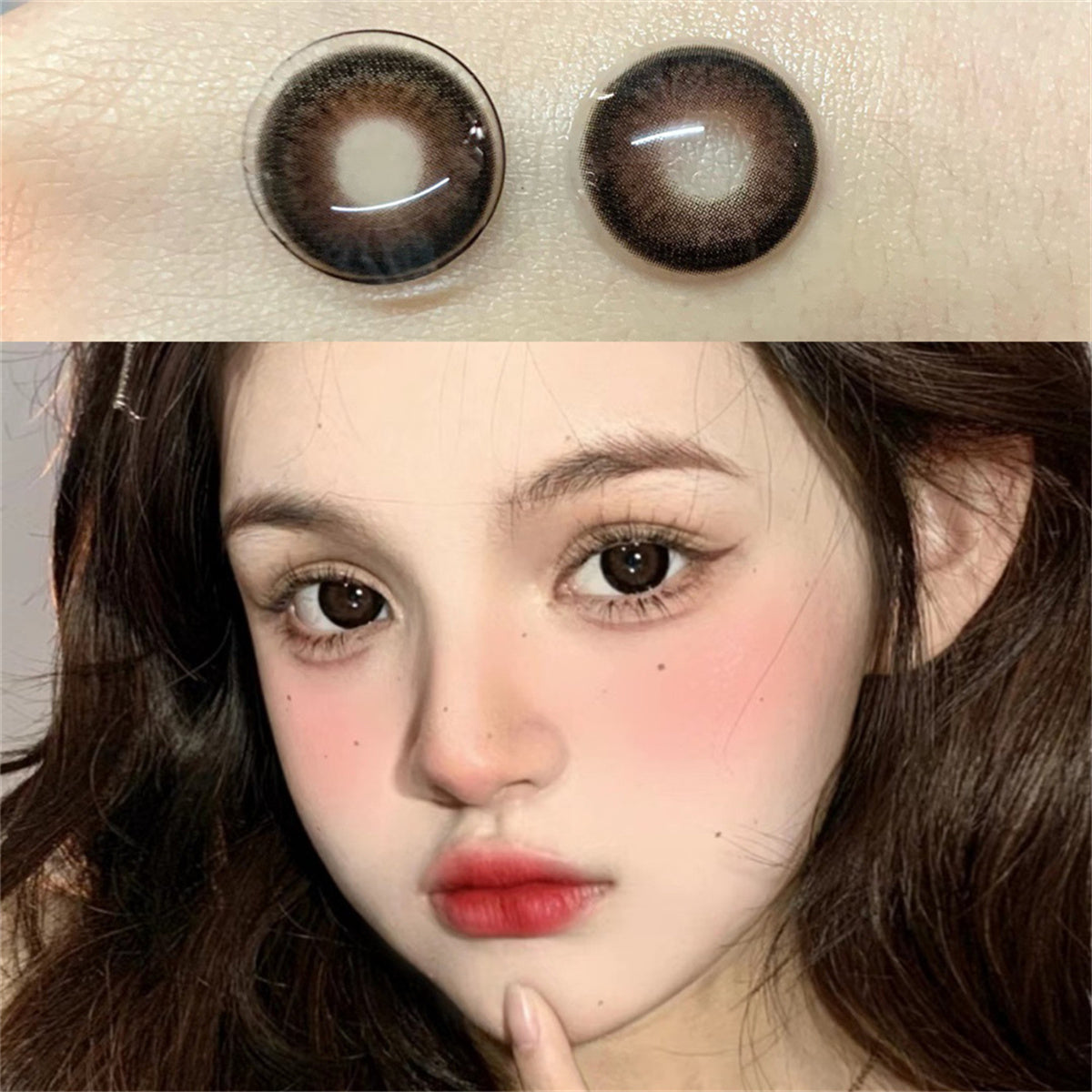 Morningcon Tropical raspberries Colored Contact Lenses For Eyes Half Yearly 2pcs