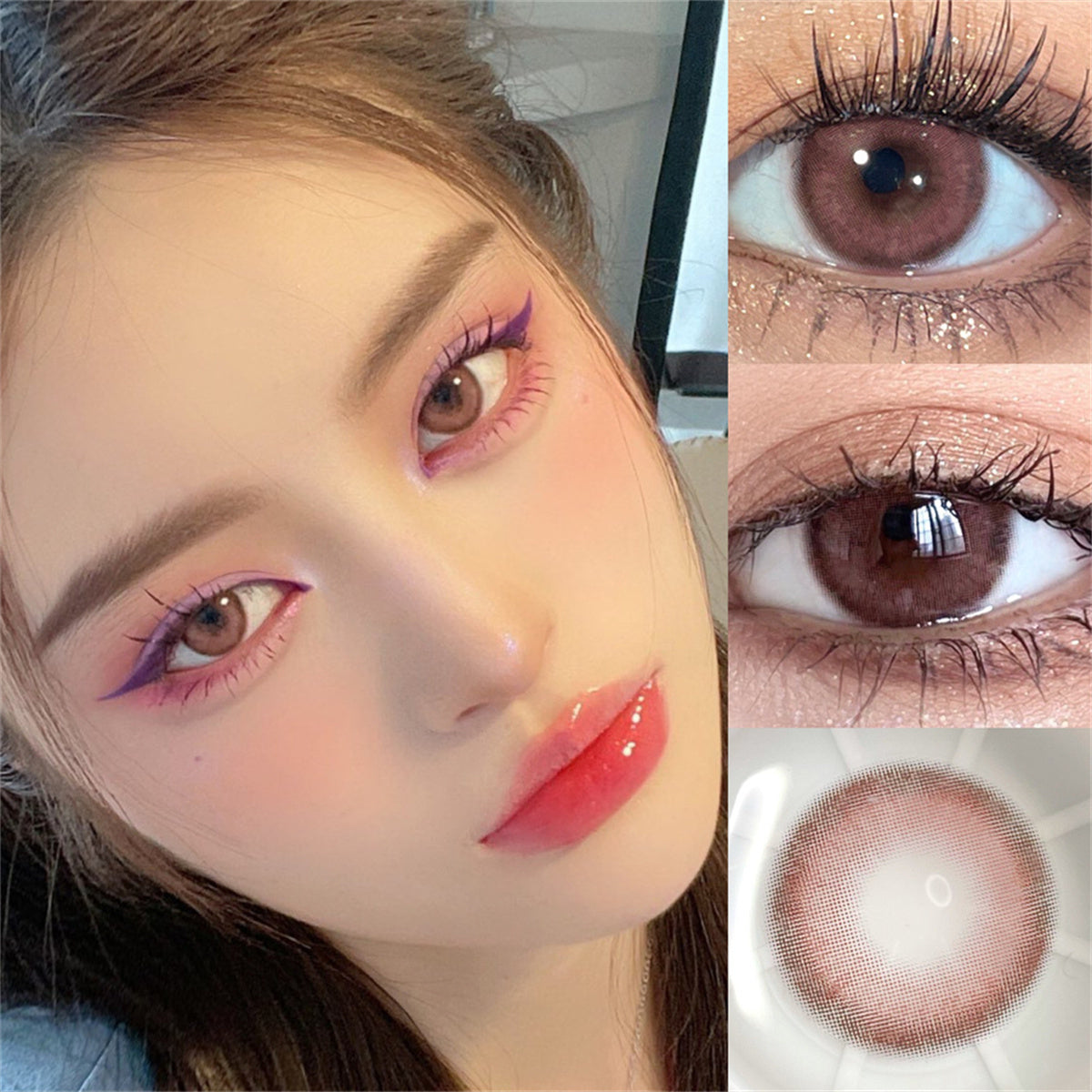 Morningcon White Gold Pear Wood Colored Contact Lenses For Eyes Half Yearly 2pcs