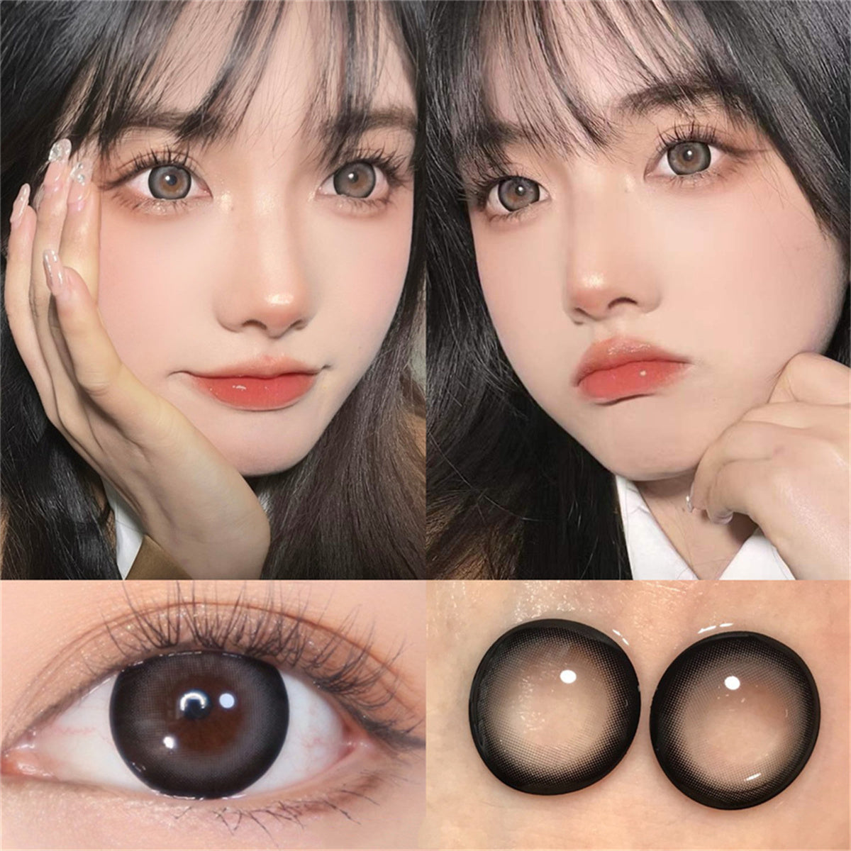 Morningcon Large slices of milk Colored Contact Lenses For Eyes Half Yearly 2pcs