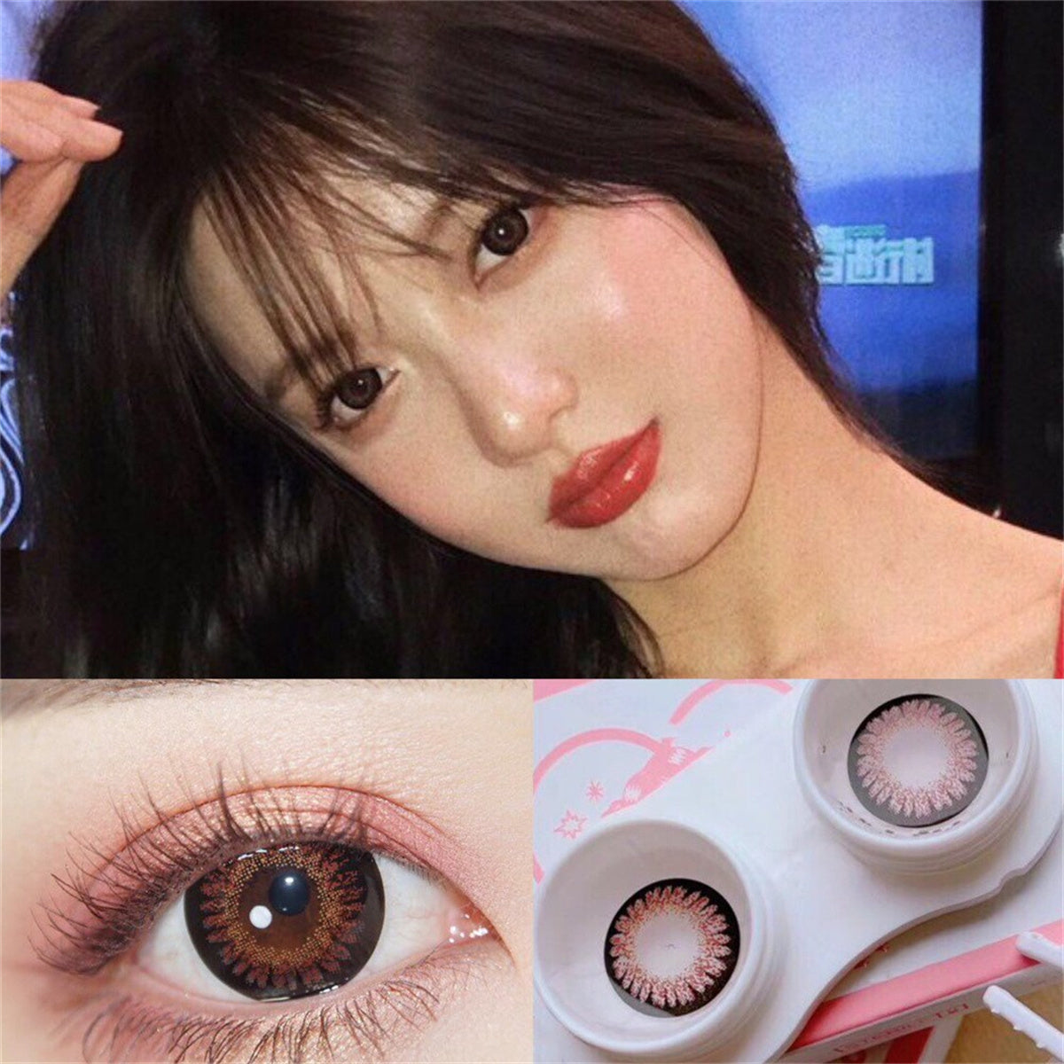 Morningcon Cherries Colored Contact Lenses For Eyes Half Yearly 2pcs