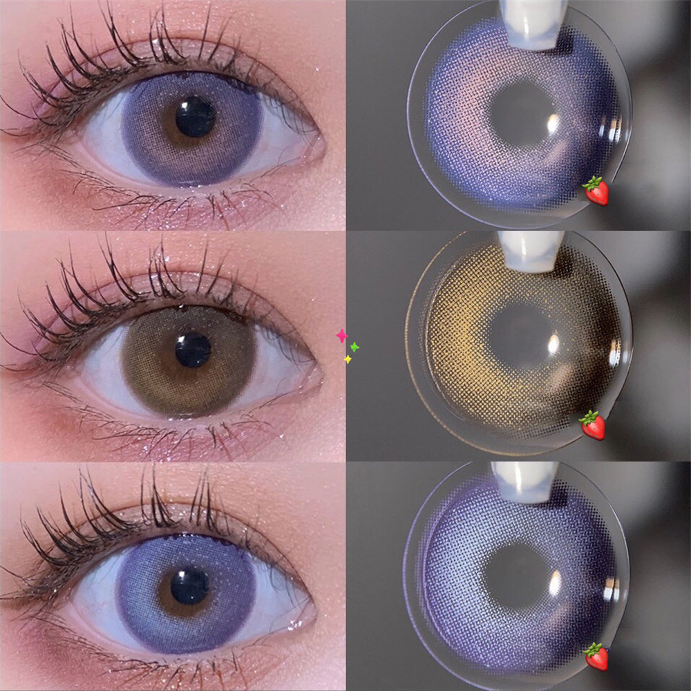 Morningcon Laser Cherry Violet Colored Contact Lenses For Eyes Half Yearly