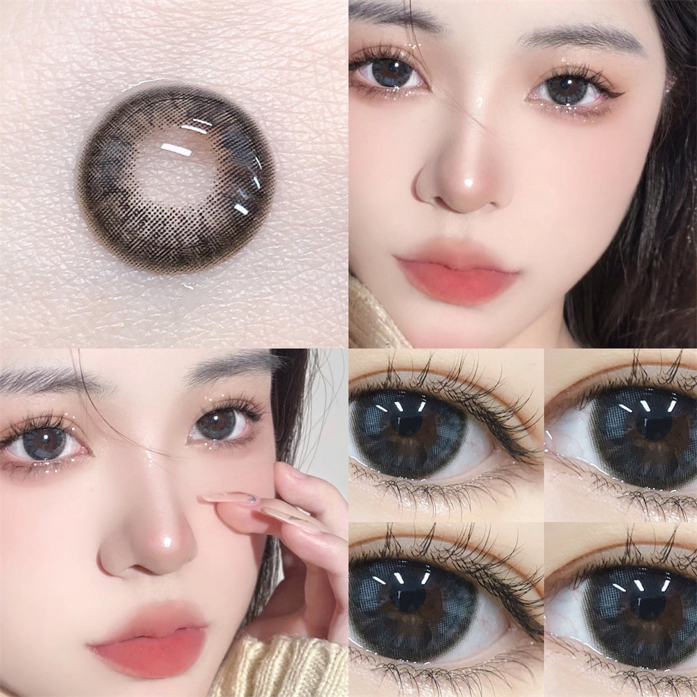Morningcon Cute egg black Colored Contact Lenses For Eyes Half Yearly 2pcs