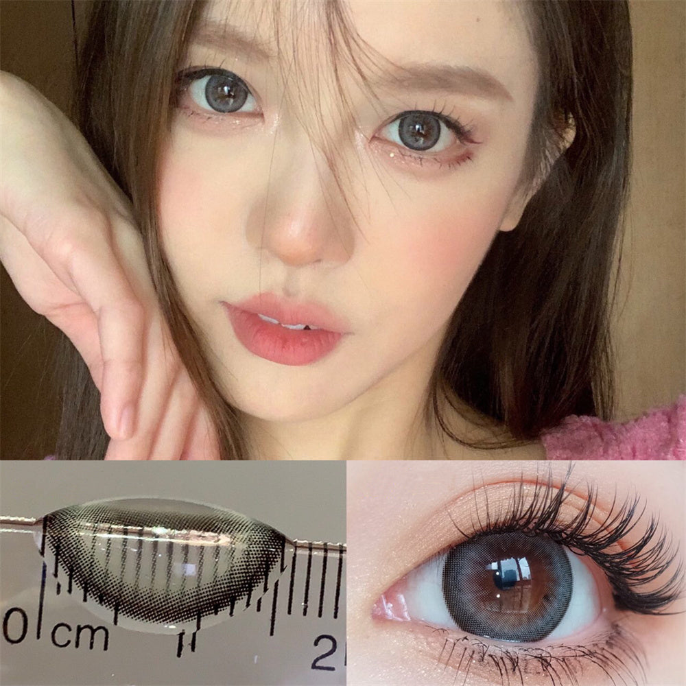 Morningcon Tea Ash Colored Contact Lenses For Eyes Half Yearly 2pcs