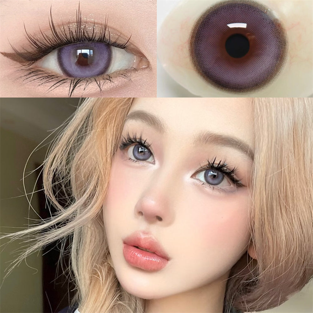 Morningcon Blue Coconut Custard Colored Contact Lenses For Eyes Half Yearly 2pcs