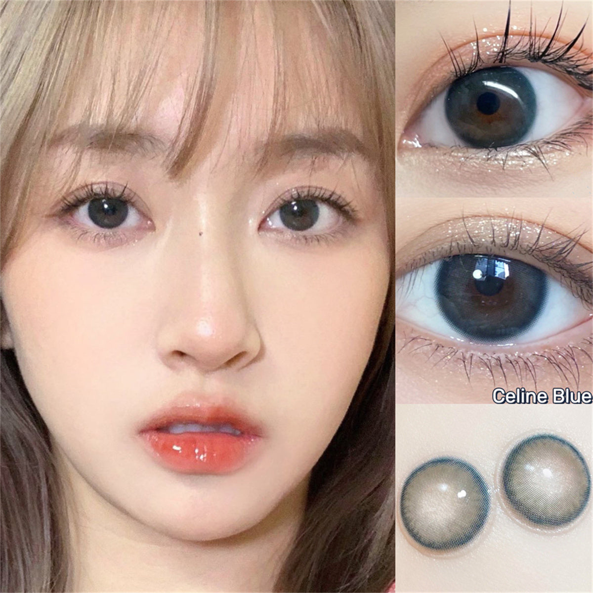 Morningcon Jade Blue shine Colored Contact Lenses For Eyes Half Yearly 2pcs