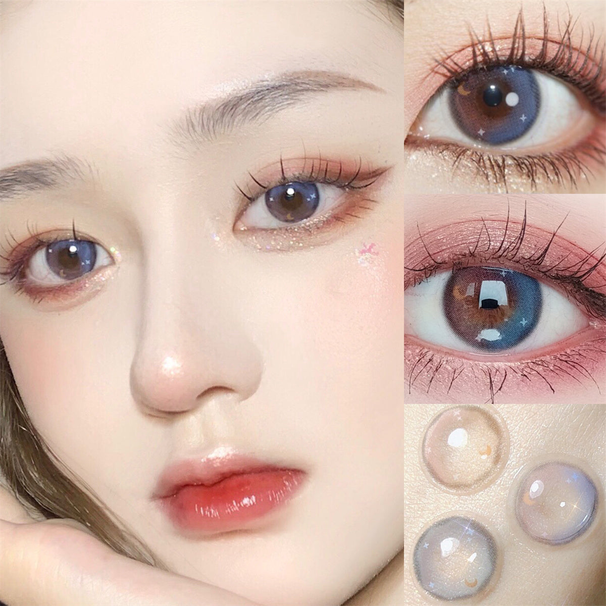 Morningcon The Moon and stars Colored Contact Lenses For Eyes Half Yearly 2pcs