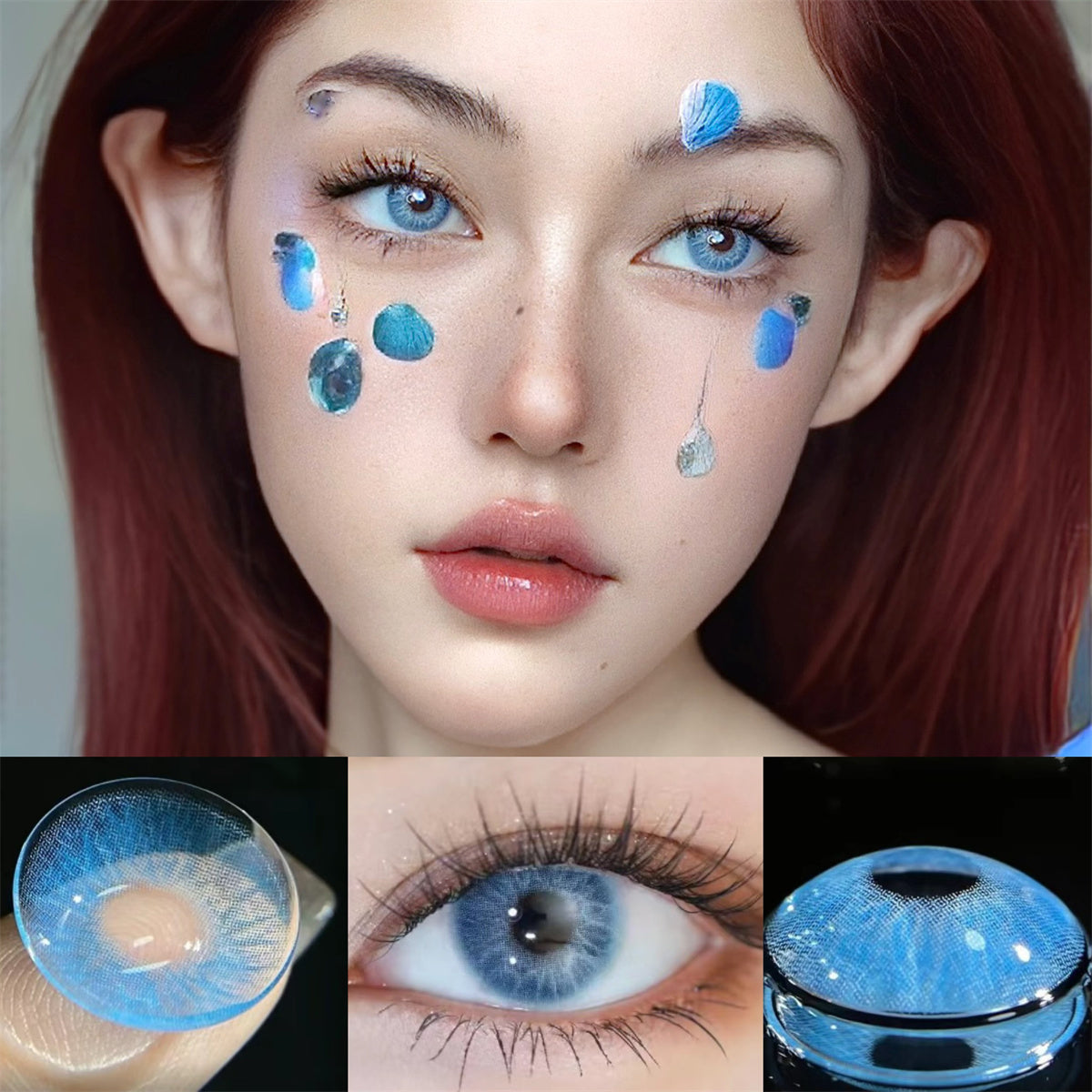 Morningcon Medusa Ash Colored Contact Lenses For Eyes Half Yearly 2pcs