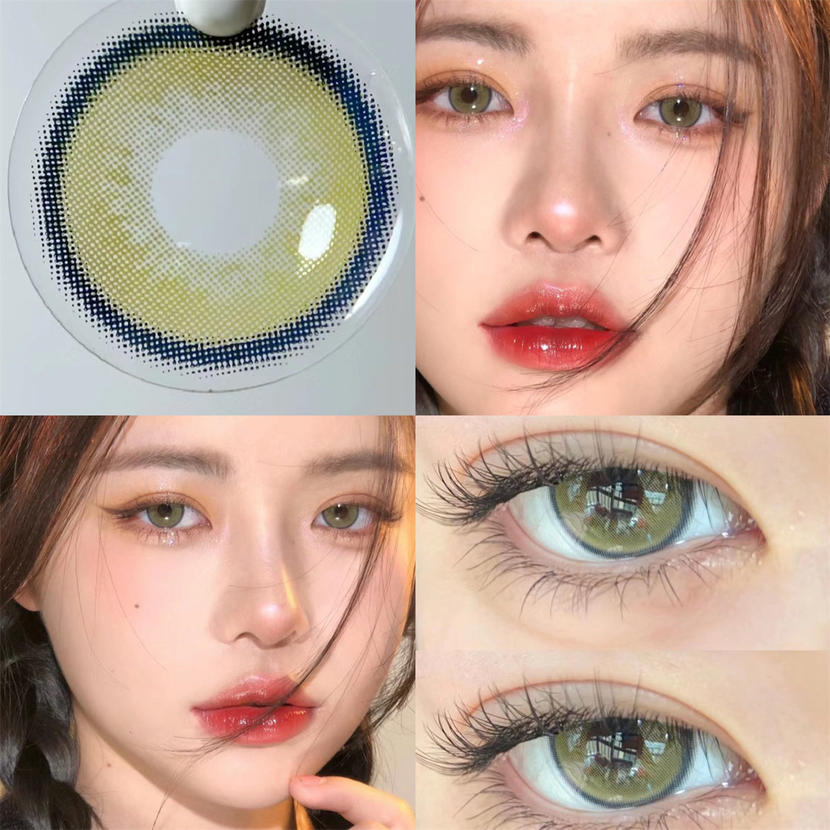 Morningcon Kitty Blue Colored Contact Lenses For Eyes Half Yearly 2pcs