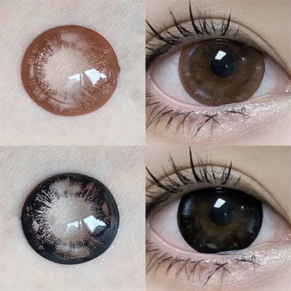 Morningcon Clear Skies Latte Black Colored Contact Lenses For Eyes Half Yearly 2pcs