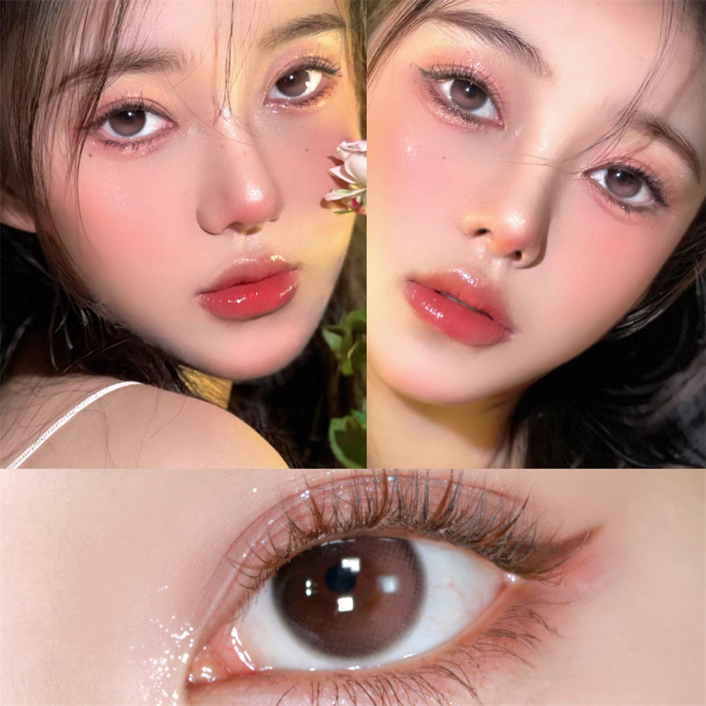 Morningcon Manchu saffron Colored Contact Lenses For Eyes Half Yearly 2pcs