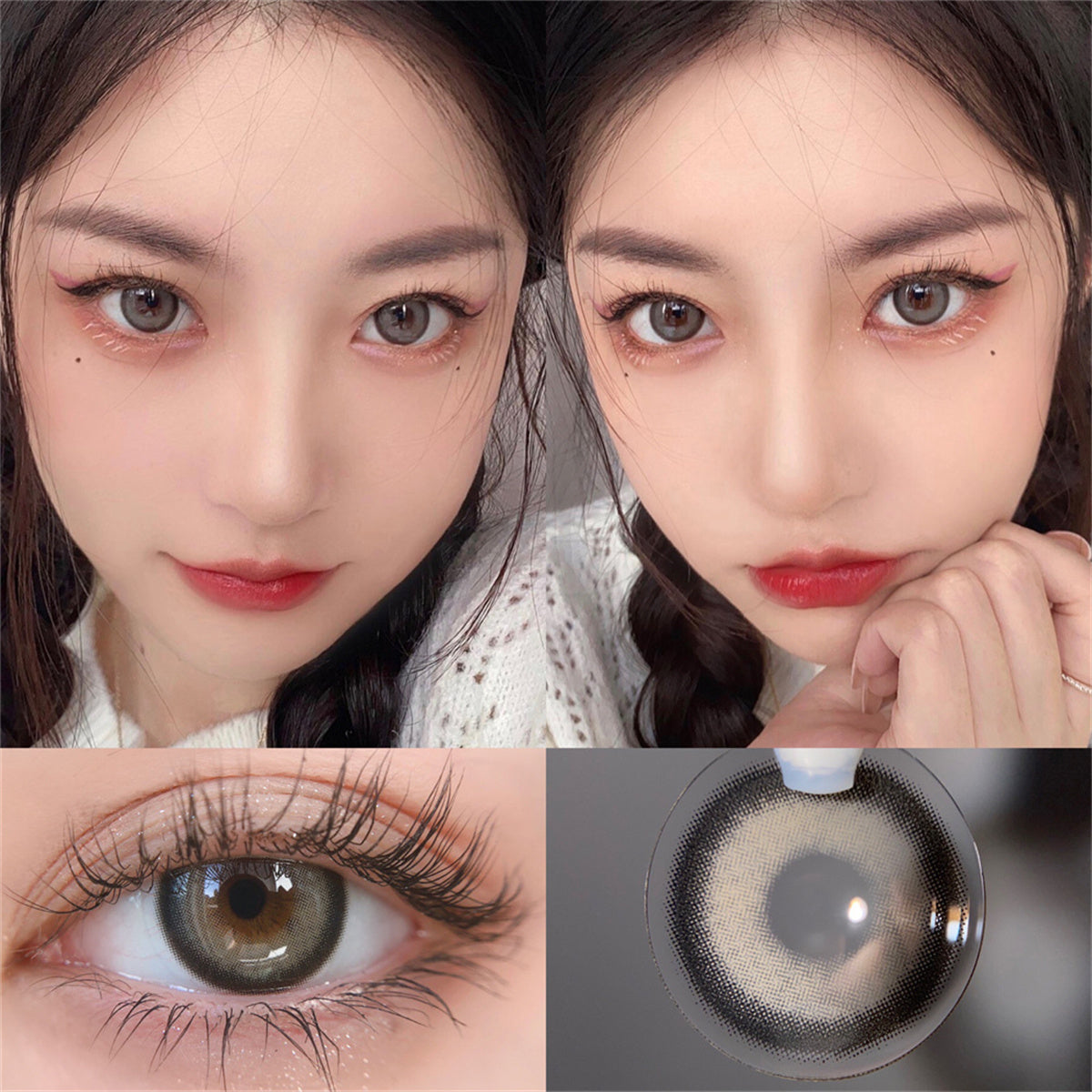 Morningcon Precious Gold Dust Colored Contact Lenses For Eyes Half Yearly 2pcs