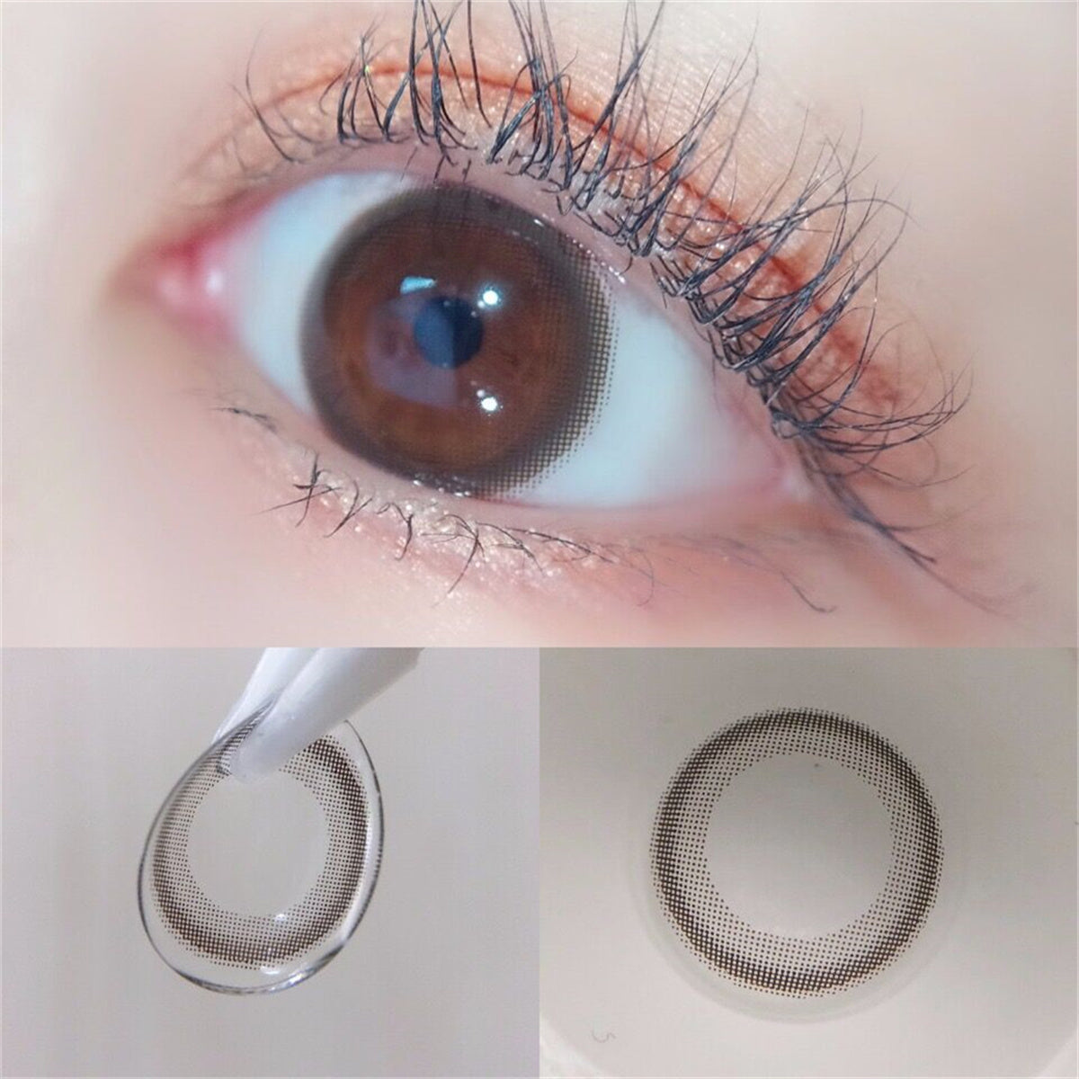 Morningcon Little Black Rings Colored Contact Lenses For Eyes Half Yearly 2pcs