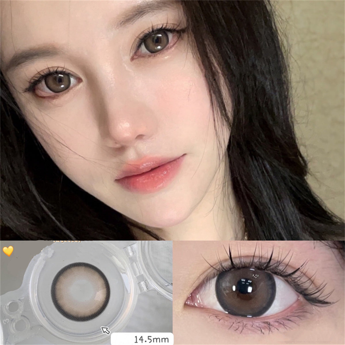 Morningcon Iced Black Tea Brown Colored Contact Lenses For Eyes Half Yearly 2pcs