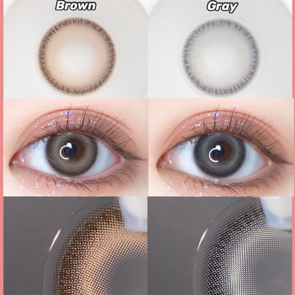 Morningcon Silver and gray Colored Contact Lenses For Eyes Half Yearly 2pcs