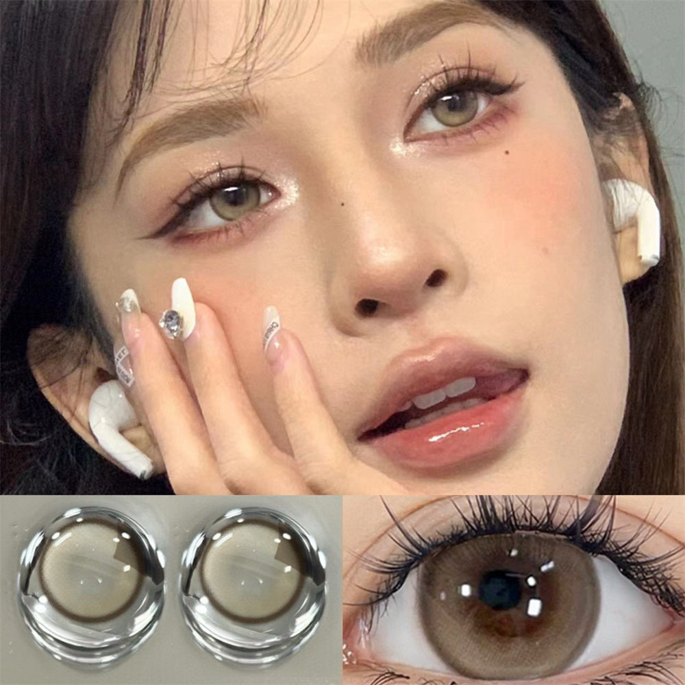Morningcon Hand-beating lemon tea Colored Contact Lenses For Eyes Half Yearly 2pcs