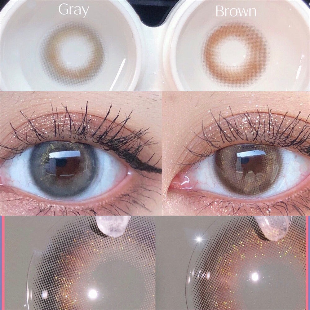 Morningcon Chestnut milk coffee Colored Contact Lenses For Eyes Half Yearly 2pcs