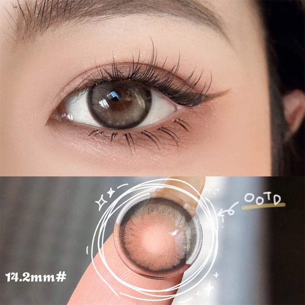 Morningcon Dirty Cocoa Colored Contact Lenses For Eyes Half Yearly 2pcs