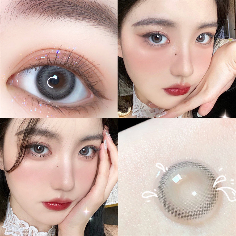 Morningcon Silver and gray Colored Contact Lenses For Eyes Half Yearly 2pcs