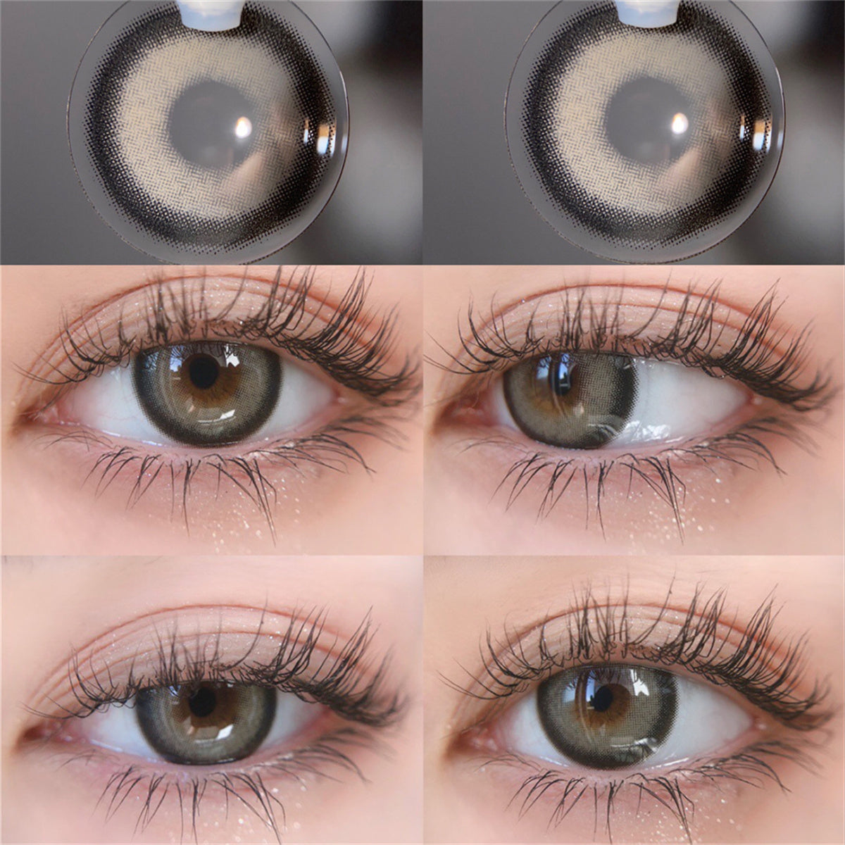 Morningcon Precious Gold Dust Colored Contact Lenses For Eyes Half Yearly 2pcs