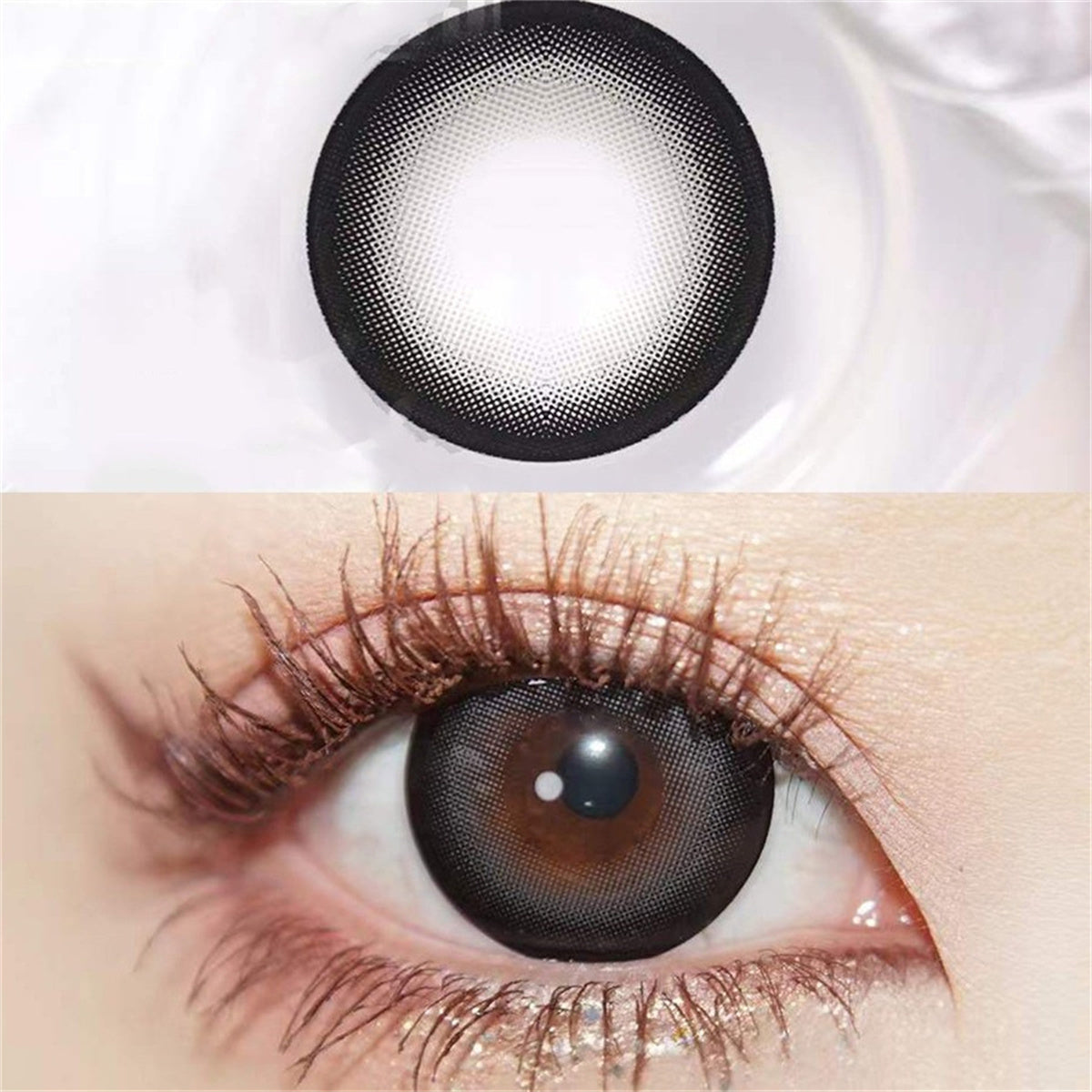 Morningcon Large slices of milk Colored Contact Lenses For Eyes Half Yearly 2pcs