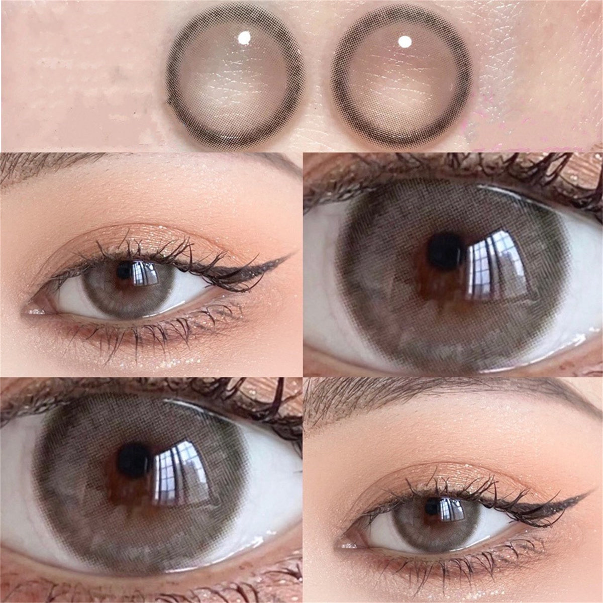 Morningcon White Gold Pear Wood Colored Contact Lenses For Eyes Half Yearly 2pcs