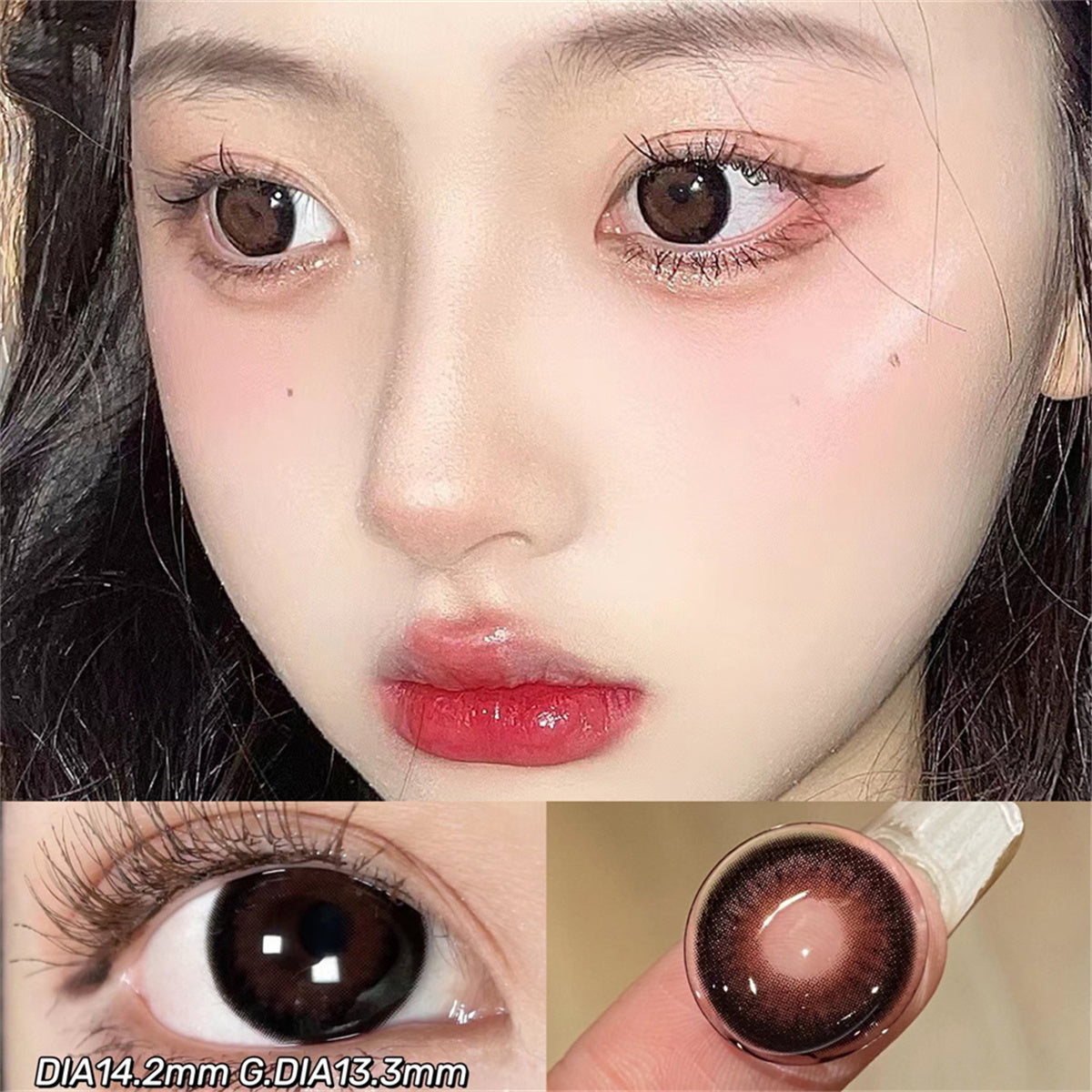 Morningcon Tropical raspberries Colored Contact Lenses For Eyes Half Yearly 2pcs