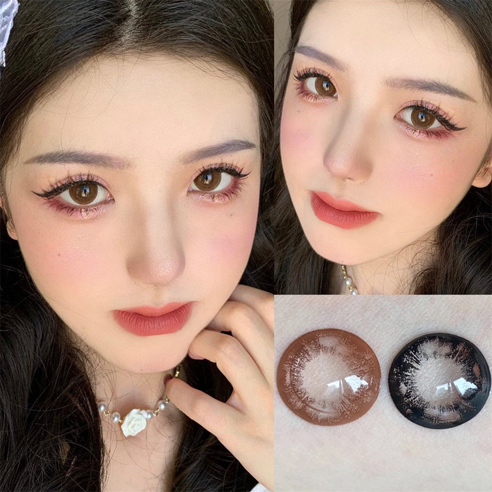 Morningcon Clear Skies Latte Black Colored Contact Lenses For Eyes Half Yearly 2pcs