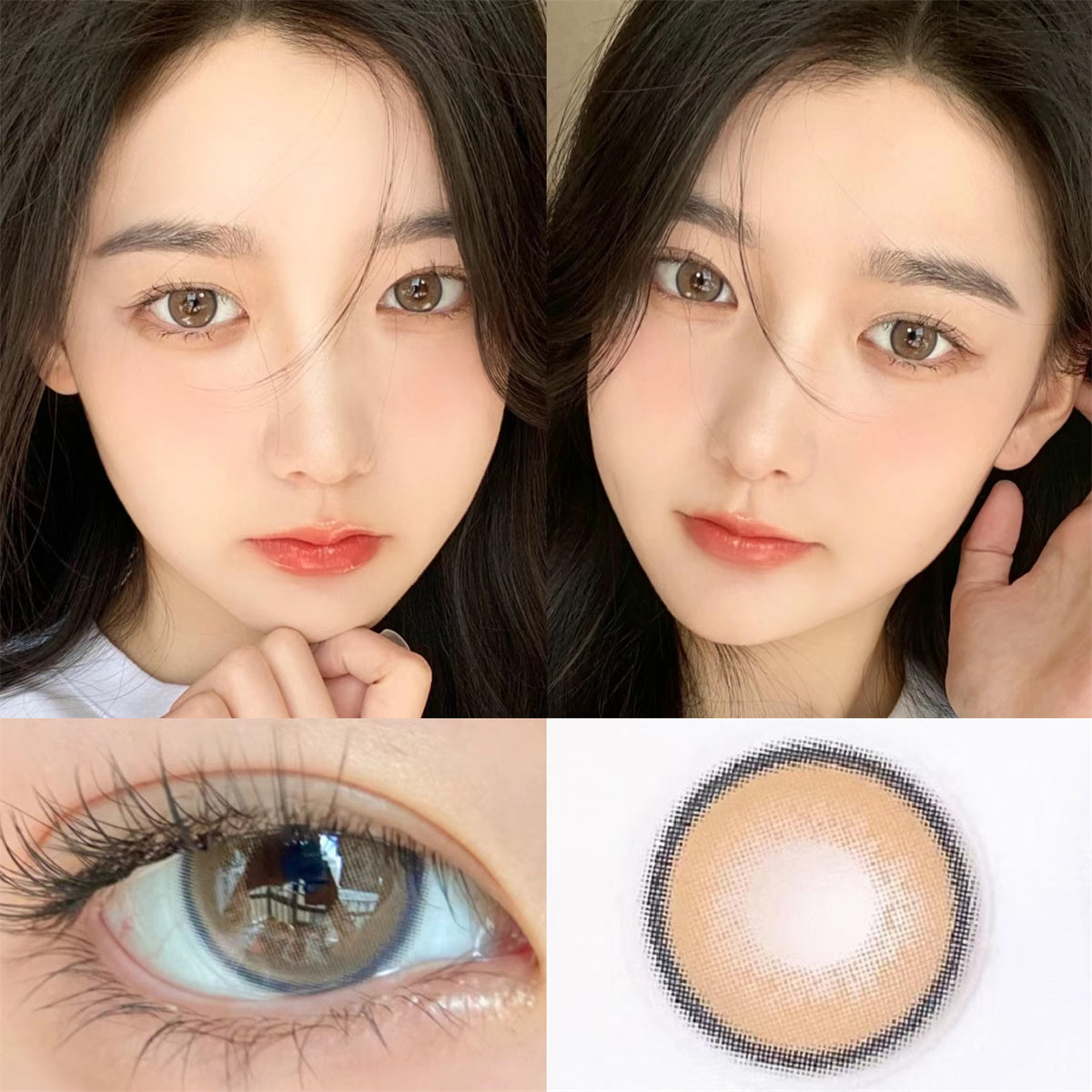 Morningcon Kitty Blue Colored Contact Lenses For Eyes Half Yearly 2pcs