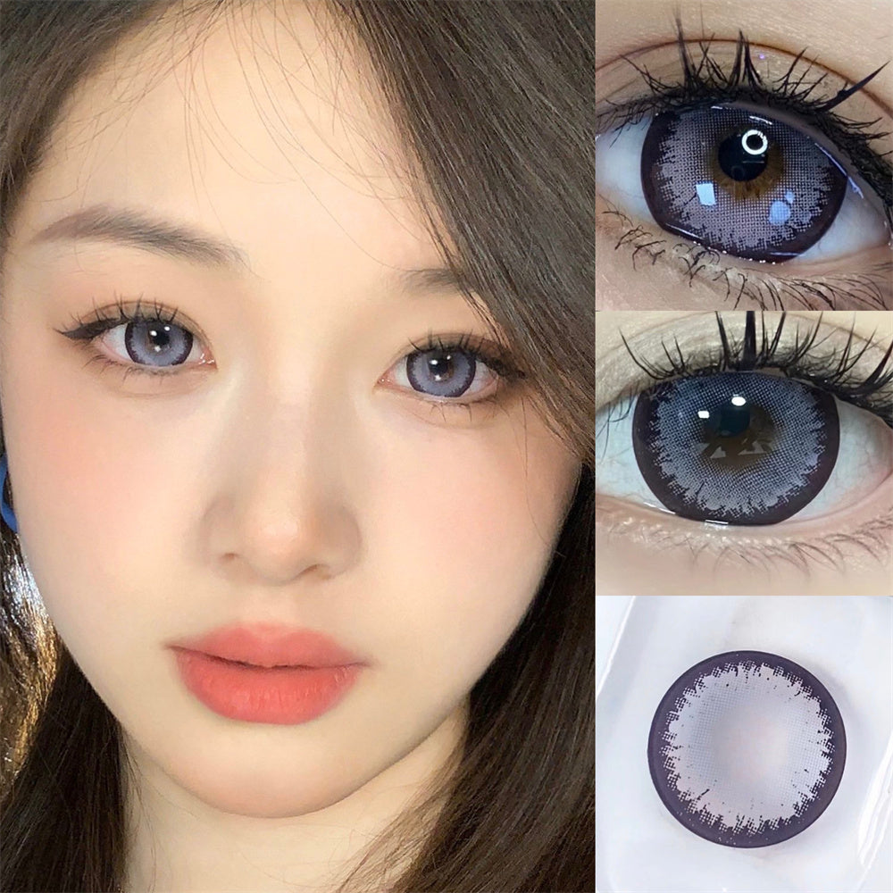 Morningcon Black currant blue Colored Contact Lenses For Eyes Half Yearly 2pcs