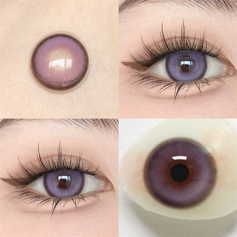 Morningcon Blue Coconut Custard Colored Contact Lenses For Eyes Half Yearly 2pcs
