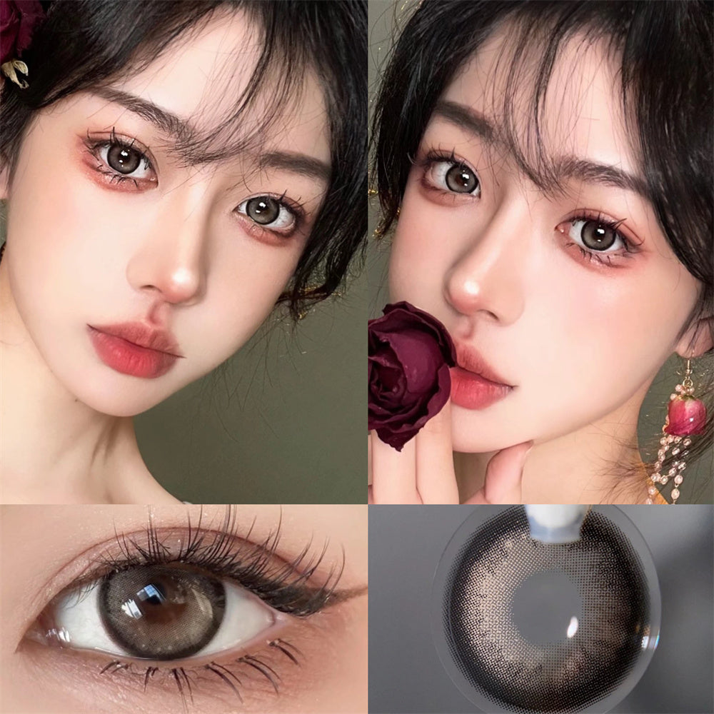 Morningcon Dirty Cocoa Colored Contact Lenses For Eyes Half Yearly 2pcs