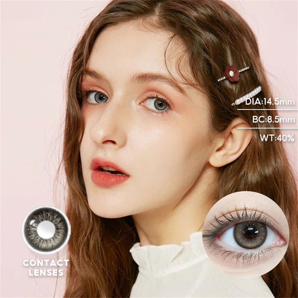 Morningcon Thai milk tea ash Colored Contact Lenses For Eyes Half Yearly 2pcs