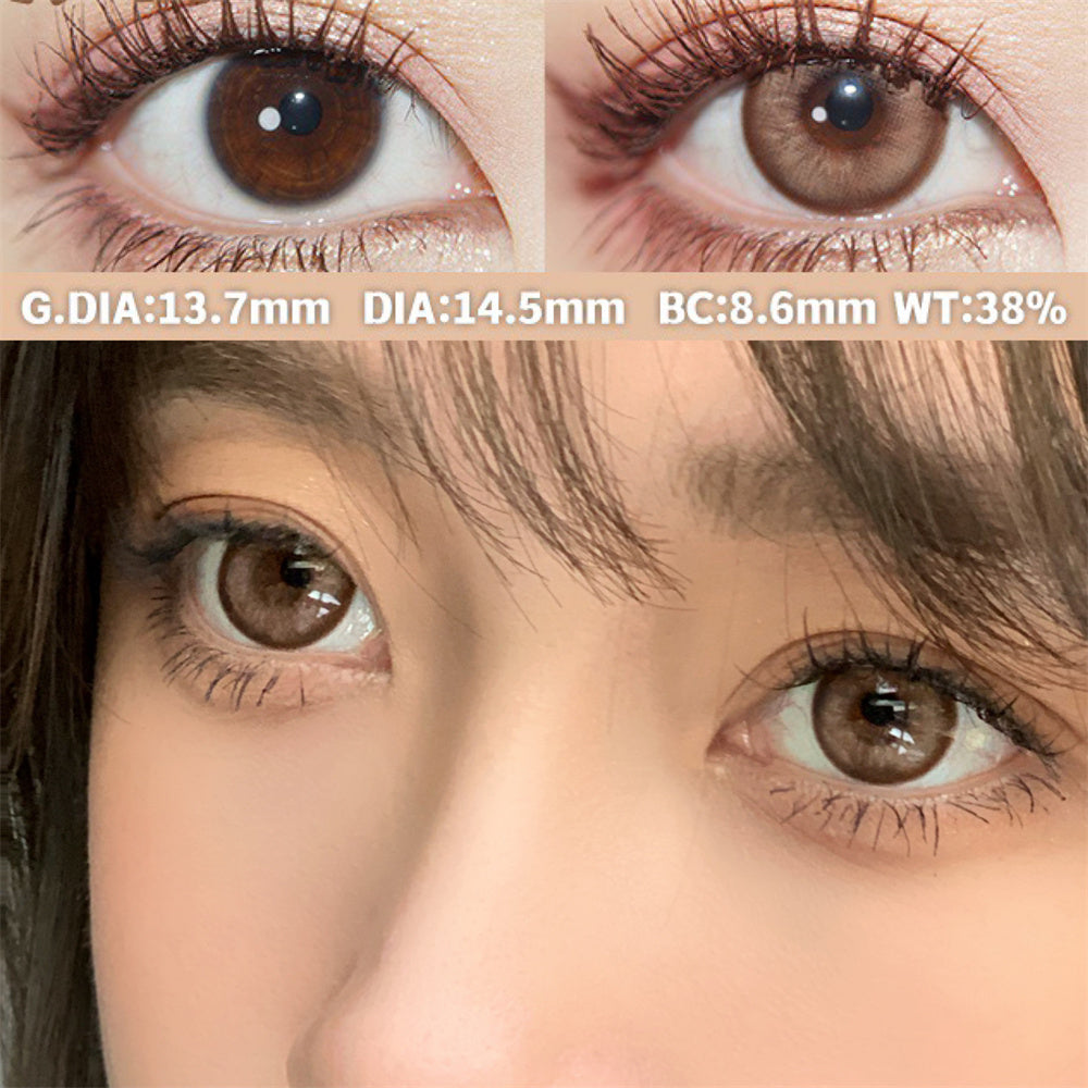 Morningcon Mustard Colored Contact Lenses For Eyes Half Yearly 2pcs