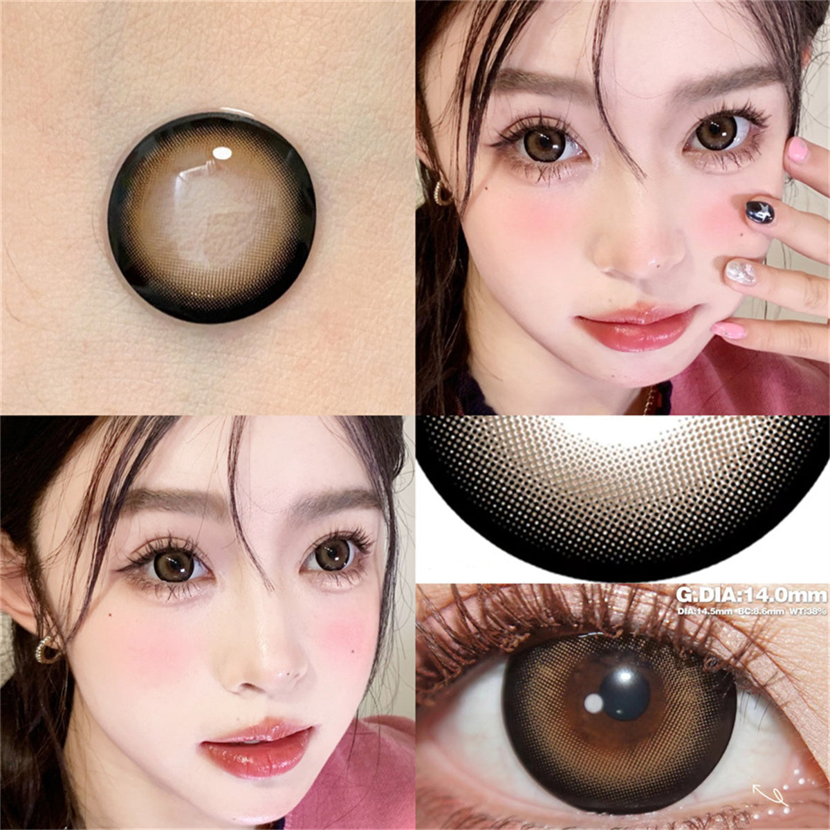 Morningcon Large slices of milk Colored Contact Lenses For Eyes Half Yearly 2pcs