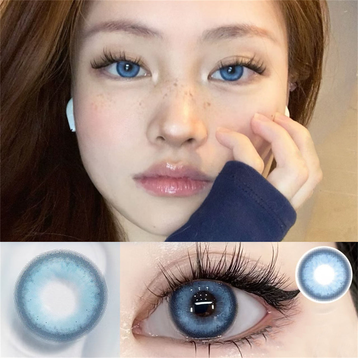 Morningcon Lost Mermaid Blue Colored Contact Lenses For Eyes Half Yearly 2pcs
