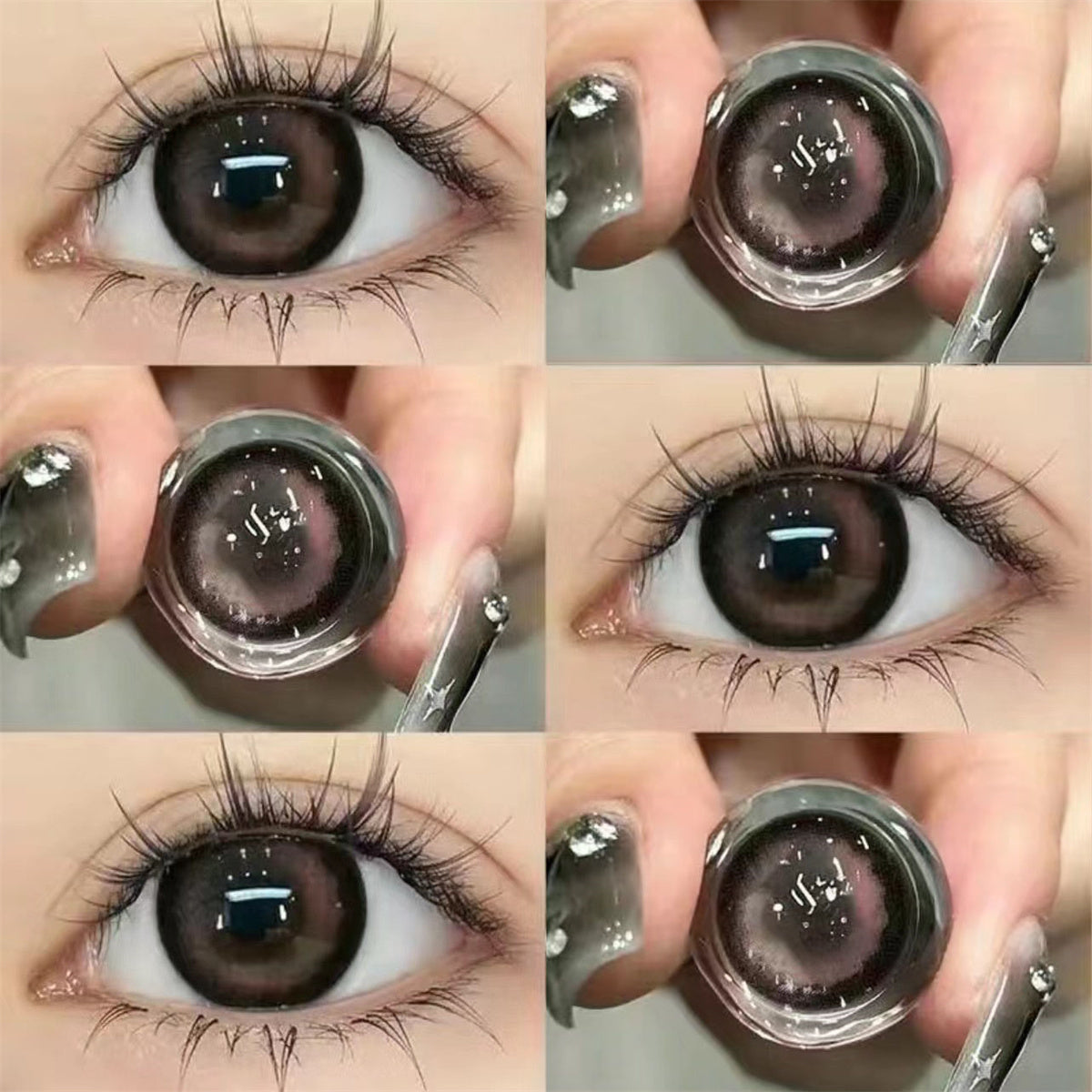 Morningcon Bloom Rose Colored Contact Lenses For Eyes Half Yearly 2pcs