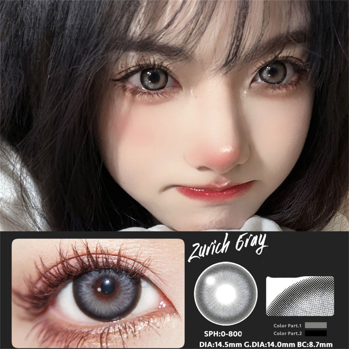 Morningcon Zurich Green Colored Contact Lenses For Eyes Half Yearly 2pcs