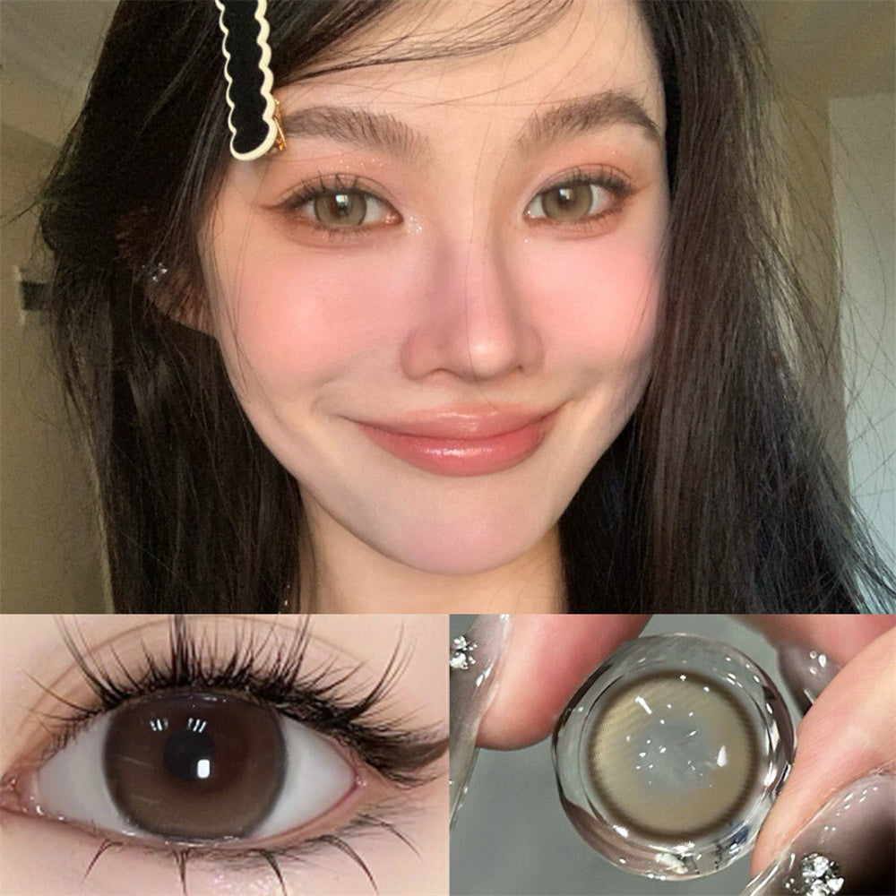 Morningcon Hand-beating lemon tea Colored Contact Lenses For Eyes Half Yearly 2pcs