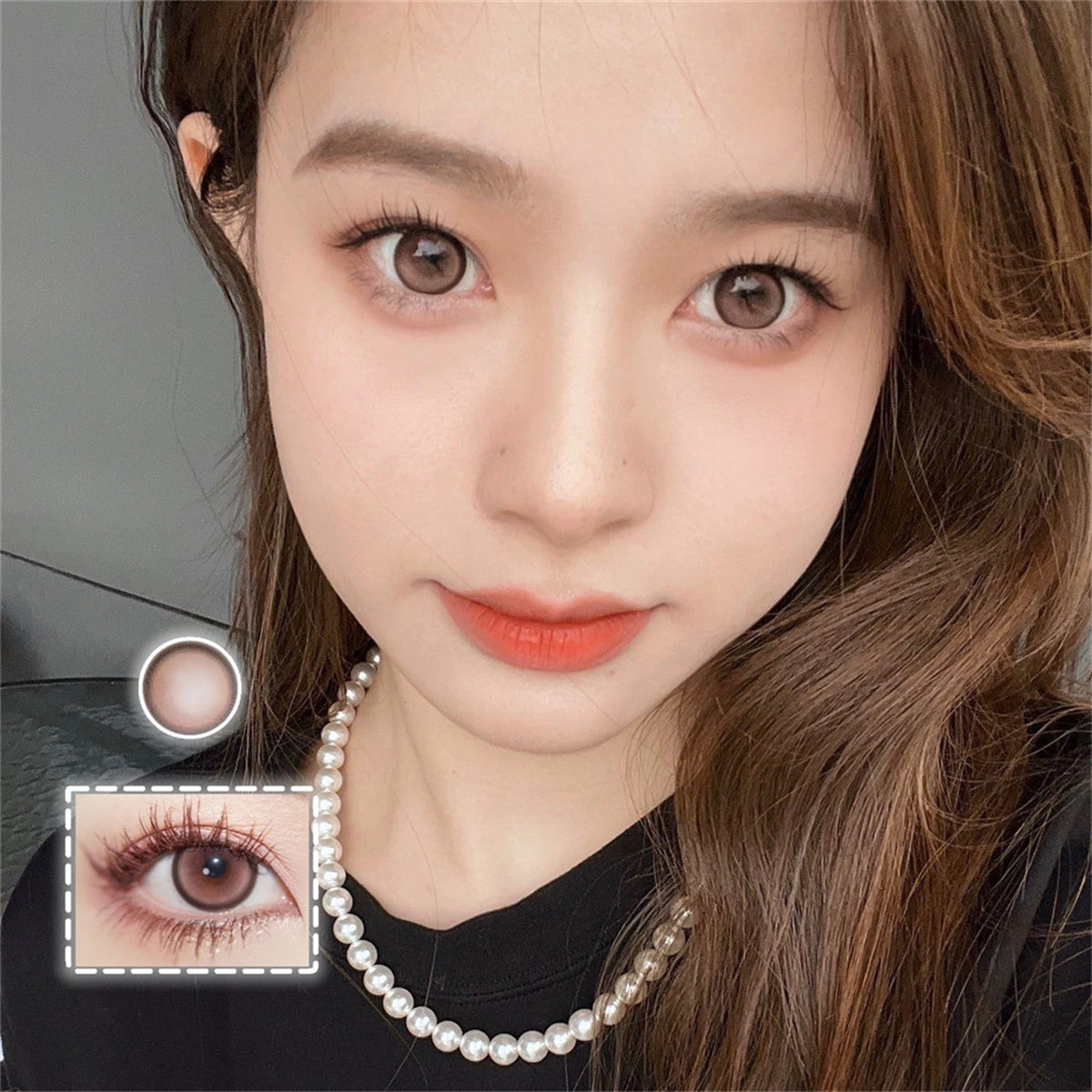 Morningcon Brown foam sandwich Colored Contact Lenses For Eyes Half Yearly 2pcs