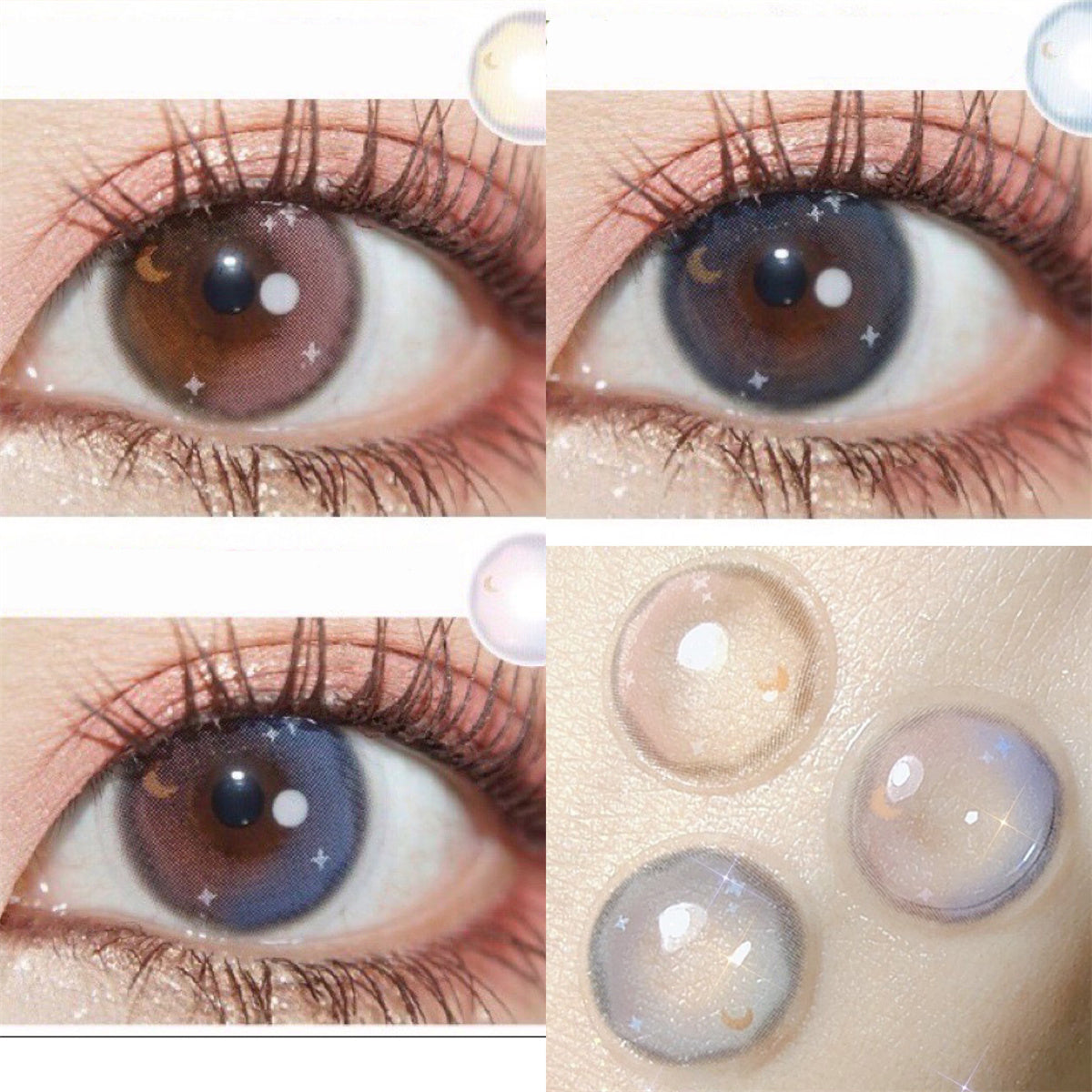 Morningcon The Moon and stars Colored Contact Lenses For Eyes Half Yearly 2pcs