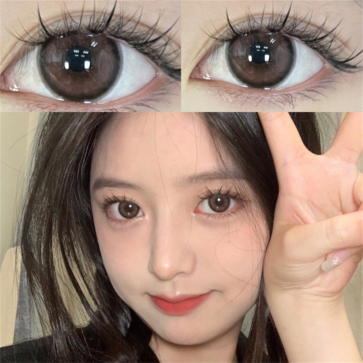 Morningcon Water light almonds Colored Contact Lenses For Eyes Half Yearly 2pcs