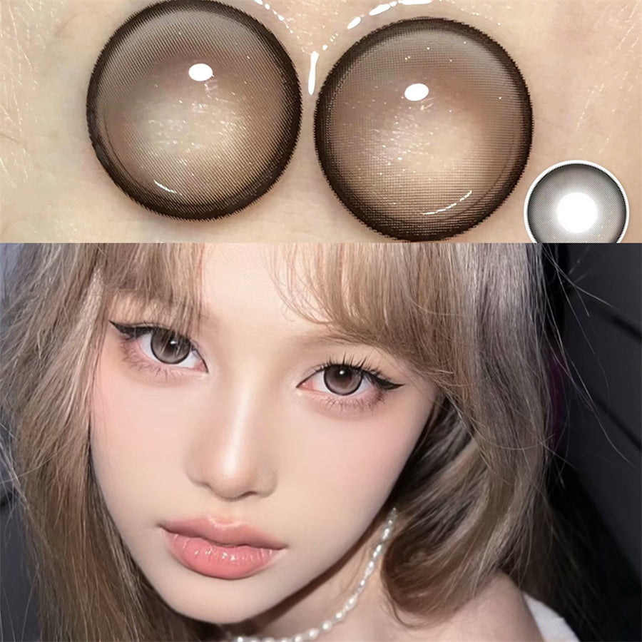 Morningcon Condensed Milk Coffee Colored Contact Lenses For Eyes Half Yearly 2pcs