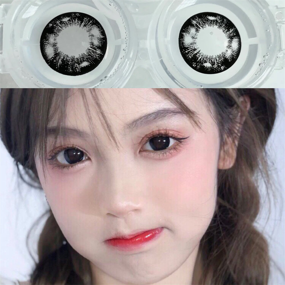 Morningcon Clear Skies Latte Black Colored Contact Lenses For Eyes Half Yearly 2pcs