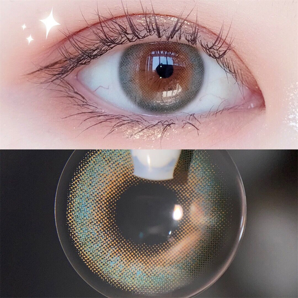 Morningcon Basilic Green Colored Contact Lenses For Eyes Half Yearly 2pcs