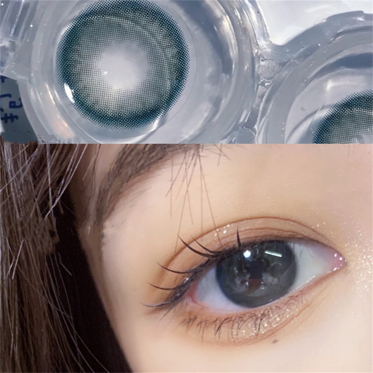 Morningcon Jade Blue shine Colored Contact Lenses For Eyes Half Yearly 2pcs