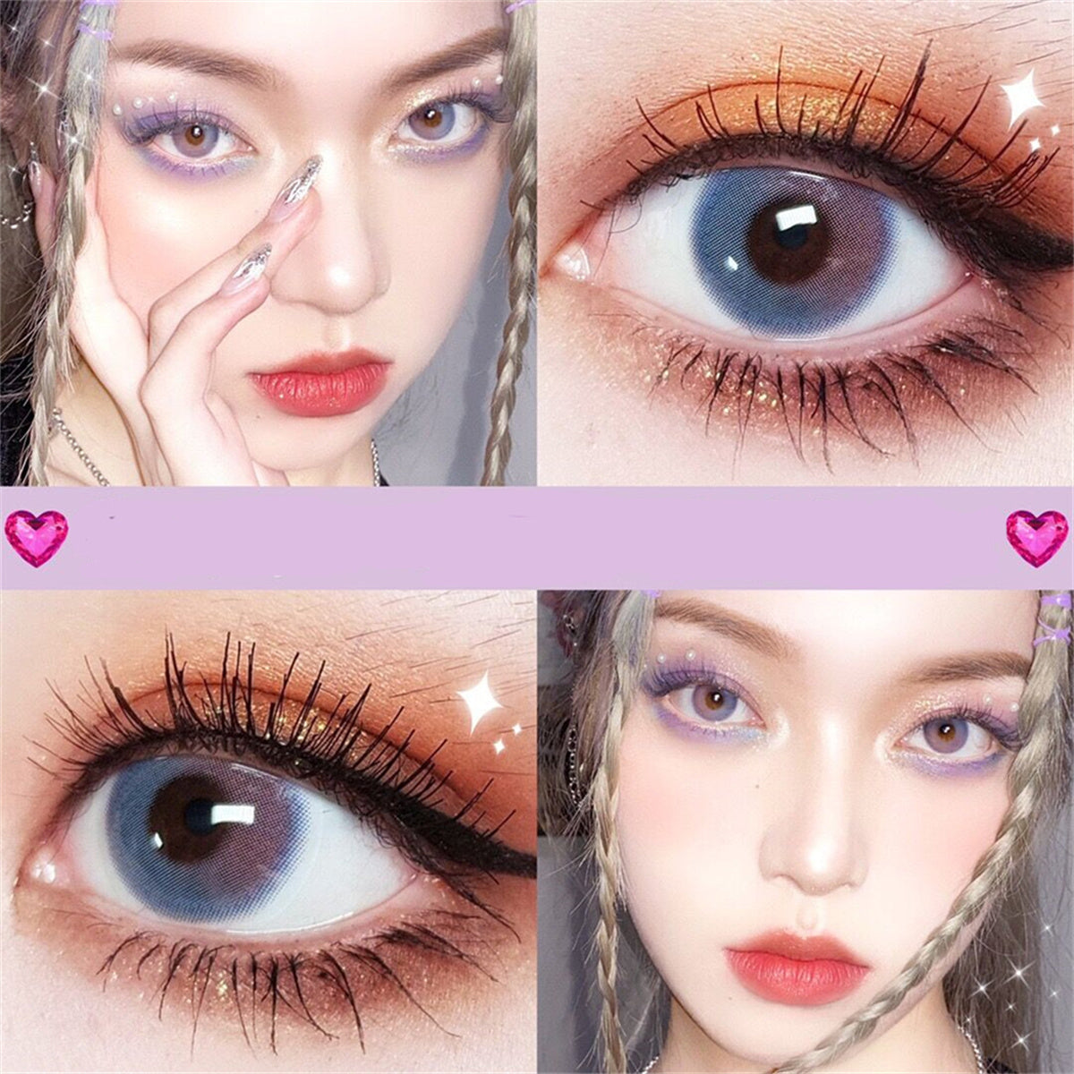 Morningcon Half Sugar Sunset Colored Contact Lenses For Eyes Half Yearly 2pcs