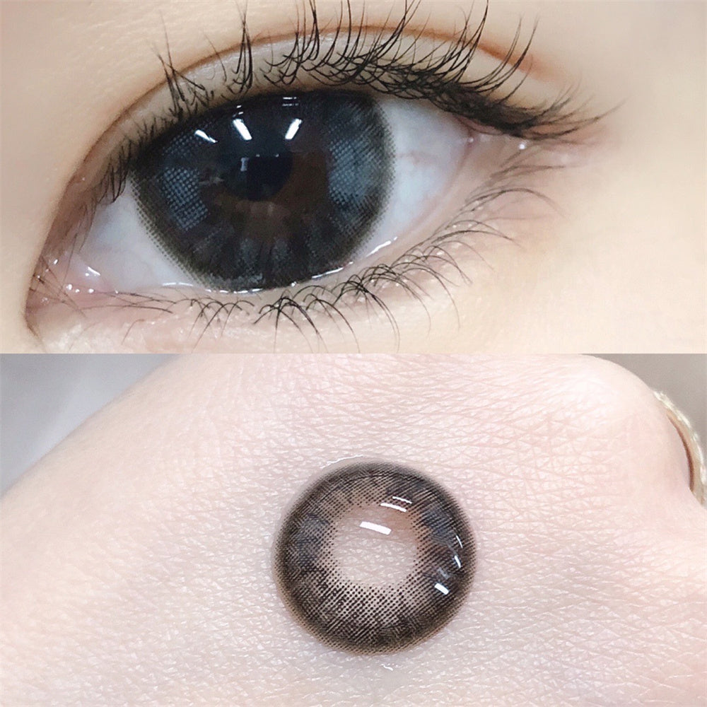 Morningcon Cute egg black Colored Contact Lenses For Eyes Half Yearly 2pcs