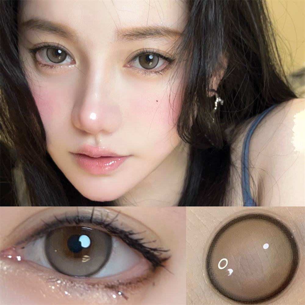 Morningcon Hand-beating lemon tea Colored Contact Lenses For Eyes Half Yearly 2pcs